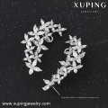28605 Xuping moda flor multi piedra joyería de plata mujeres boho pendiente pendientes clip pendientes